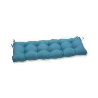 Pillow Perfect Forsyth Solid Indoor/Outdoor Wicker Patio Sofa/Swing Cushion Tufted, Weather And Fade Resistant, 18