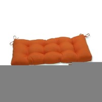 Pillow Perfect Pompeii Solid Indooroutdoor Wicker Patio Sofaswing Cushion Tufted Weather And Fade Resistant 18 X 44 Ora