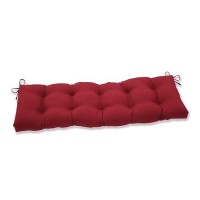 Pillow Perfect Pompeii Solid Indooroutdoor Wicker Patio Sofaswing Cushion Tufted Weather And Fade Resistant 18 X 56 Red