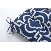 Pillow Perfect 649924 Outdoor/Indoor Carmody Navy Tufted Bench/Swing Cushion, 48