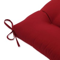 Pillow Perfect Pompeii Solid Indooroutdoor Wicker Patio Sofaswing Cushion Tufted Weather And Fade Resistant 18 X 60 Red