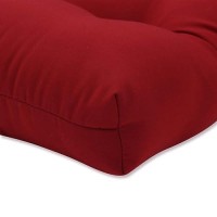 Pillow Perfect Pompeii Solid Indooroutdoor Wicker Patio Sofaswing Cushion Tufted Weather And Fade Resistant 18 X 60 Red