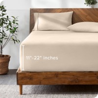 Bare Home Twin Extra Long Fitted Sheet Extra Deep Pocket Fitted Sheet Premium 1800 Microfiber Ultrasoft Wrinkle Free Tw