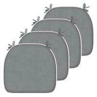 Lvtxiii Patio Seat Cushions D16 X W17 Inches Outdoor Chair Pads All Weather Chair Cushions For Garden Patio Furniture Chair Home Set Of 4 - Grey Textured
