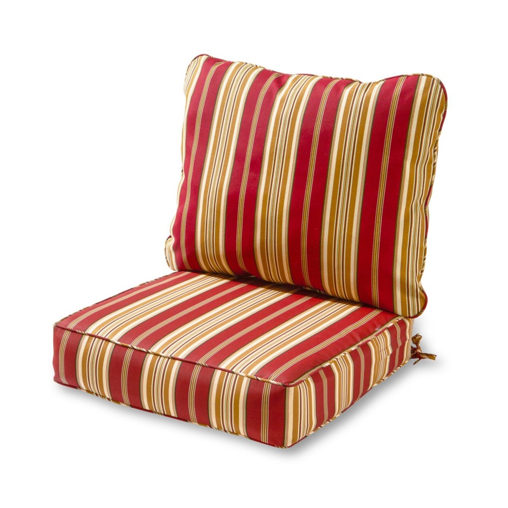 Tuscan Stripe Outdoor 2-Piece Deep Seat Cushion Set