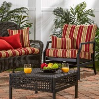 Tuscan Stripe Outdoor 2-Piece Deep Seat Cushion Set