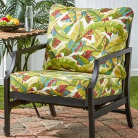 Greendale Home Fashions 2-Piece Outdoor Deep Seat Cushion Set, Tropical Multi