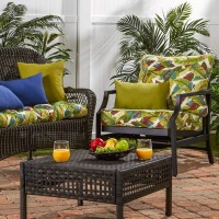 Greendale Home Fashions 2-Piece Outdoor Deep Seat Cushion Set, Tropical Multi