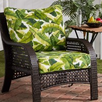 Greendale Home Fashions 2-Piece Outdoor Deep Seat Cushion Set, Tropical White