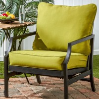 Greendale Home Fashions 2-Piece Outdoor Deep Seat Cushion Set, Lime