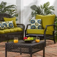 Greendale Home Fashions 2-Piece Outdoor Deep Seat Cushion Set, Lime