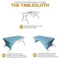 Eurmax Usa Spandex Table Cover 5 Ft. Fitted 30+ Colors Polyester Tablecloth Stretch Spandex Table Cover-Table Toppers 5 Ft Table Cover Open Back(5Ft Sky Blue)