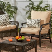 Greendale Home Fashions 2-Piece Outdoor Deep Seat Cushion Set, Sanddollar