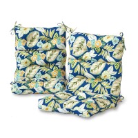 Greendale Home Fashions Outdoor 44 X 22-Inch High Back Chair Cushion, Set Of 2, Magnolia Floral 2 Count