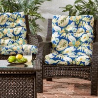 Greendale Home Fashions Outdoor 44 X 22-Inch High Back Chair Cushion, Set Of 2, Magnolia Floral 2 Count