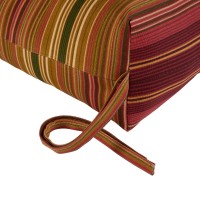 Greendale Home Fashions Outdoor 44 X 22-Inch High Back Chair Cushion, Set Of 2, Cinnamon Stripe 2 Count