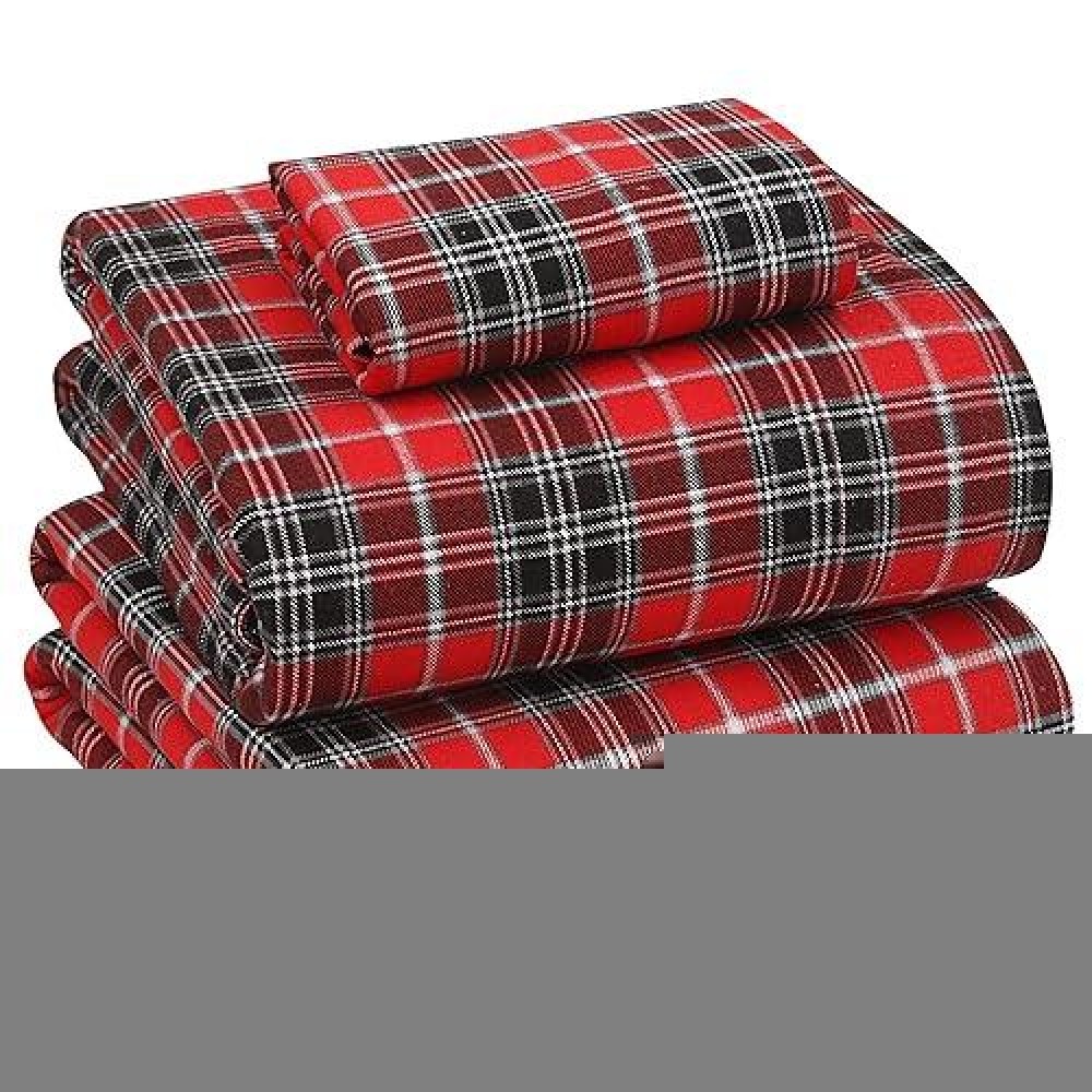 Ruvanti Flannel Sheets Twin Xl Size 100 Cotton Double Brushed Twin Xl Sheet Sets Deep Pockets 16 Inches All Seasons Breatha