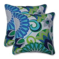 Pillow Perfect Bright Floral Indooroutdoor Accent Throw Pillow Plush Fill Weather And Fade Resistant Throw 165 X 165