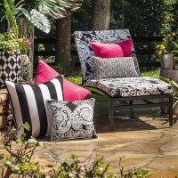 Pillow Perfect Stripe Indooroutdoor Accent Throw Pillow Plush Fill Weather And Fade Resistant Throw 165 X 165 Blac