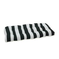 Pillow Perfect Stripe Indoor/Outdoor Sofa Setee Swing Cushion, Tufted, Weather, And Fade Resistant, 19