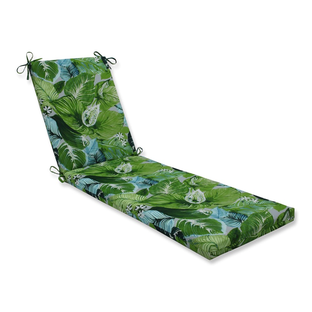 Pillow Perfect Outdoor/Indoor Lush Leaf Jungle Chaise Lounge Cushion, 1 Count (Pack Of 1), Green