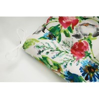 Pillow Perfect Bright Floral Indooroutdoor Chair Seat Cushion With Ties Tufted Weather And Fade Resistant 185 X 19 Pi