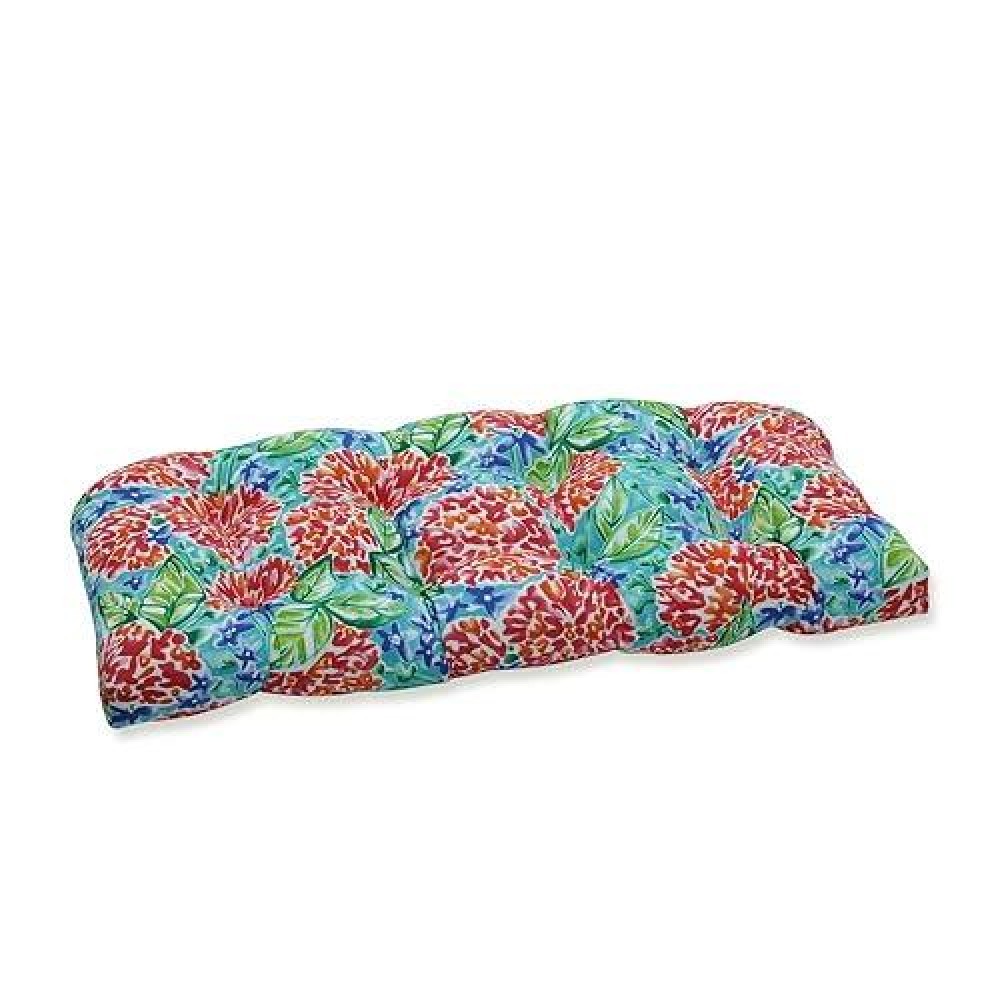 Pillow Perfect Bright Floral Indooroutdoor Wicker Sofa Setee Swing Cushion Tufted Weather And Fade Resistant 19 X 44 Pi