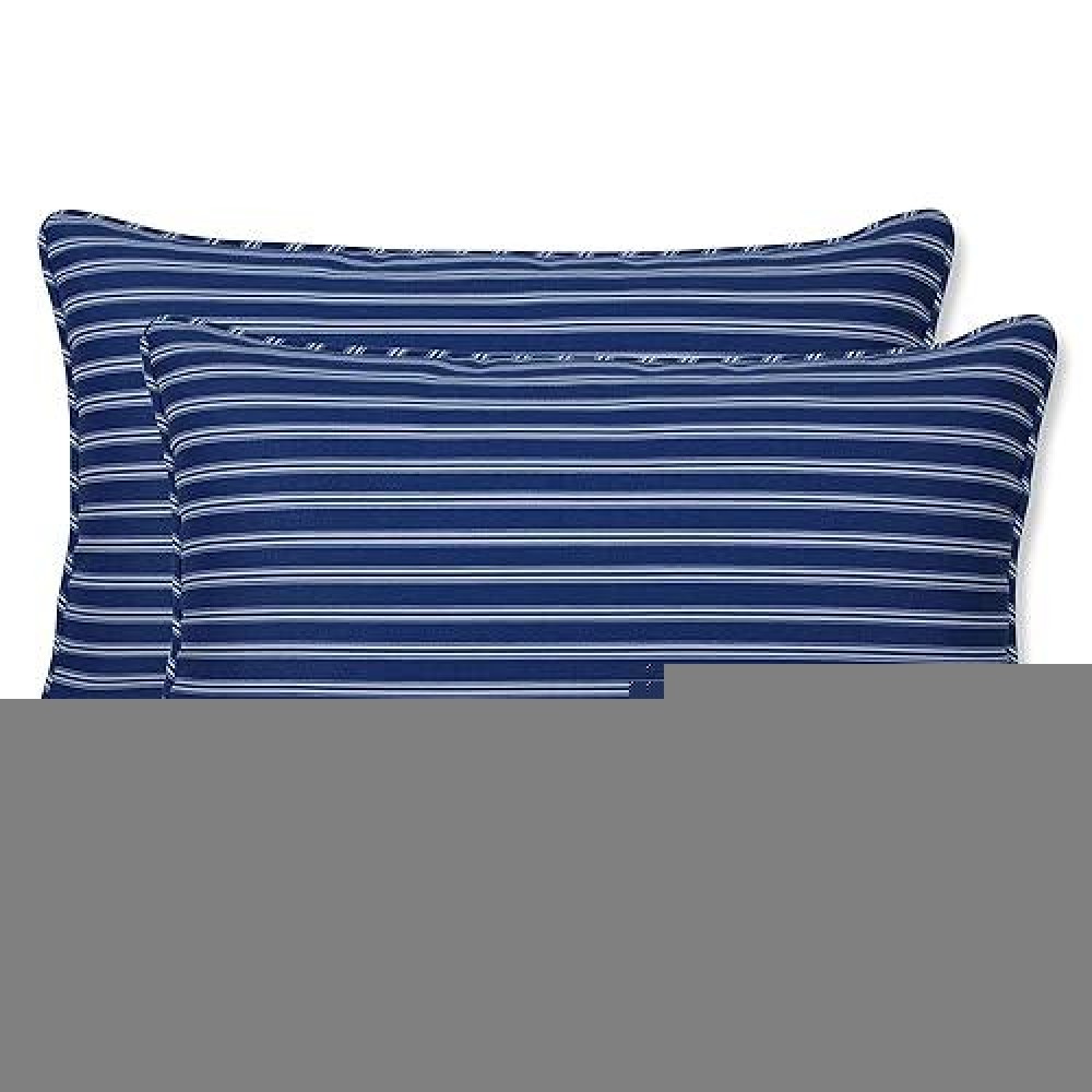 Pillow Perfect Stripe Indooroutdoor Accent Throw Pillow Plush Fill Weather And Fade Resistant Lumbar 115 X 185 Bl