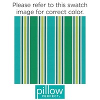 Pillow Perfect Stripe Indooroutdoor Accent Throw Pillow Plush Fill Weather And Fade Resistant Floor 25 X 25 Bluegre