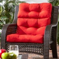 Greendale Home Fashions Outdoor 44 X 22-Inch High Back Chair Cushion, Set Of 1, Fire