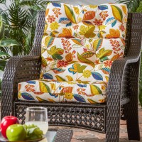 Greendale Home Fashions Outdoor 44 X 22-Inch High Back Chair Cushion, Set Of 1, Foliage