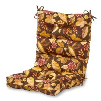 Greendale Home Fashions Outdoor 44 X 22-Inch High Back Chair Cushion, Set Of 1, Russet Floral