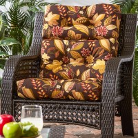 Greendale Home Fashions Outdoor 44 X 22-Inch High Back Chair Cushion, Set Of 1, Russet Floral