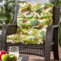 Greendale Home Fashions Outdoor 44 X 22-Inch High Back Chair Cushion, Set Of 1, Tropical Multi