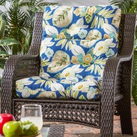 Greendale Home Fashions Outdoor 44 X 22-Inch High Back Chair Cushion, Set Of 1, Magnolia Floral