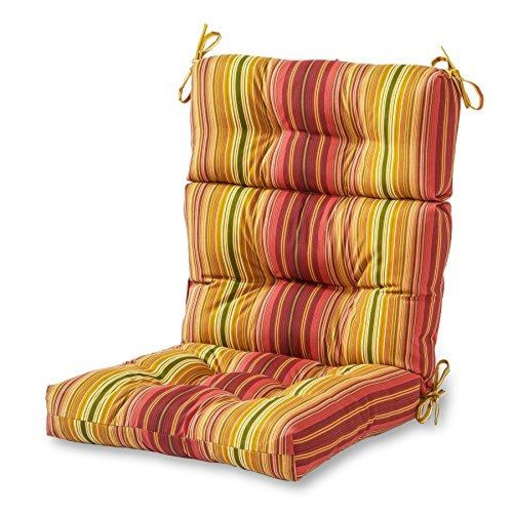 Greendale Home Fashions Outdoor 44 X 22-Inch High Back Chair Cushion, Set Of 1, Cinnamon Stripe