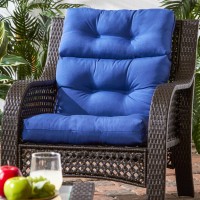 Greendale Home Fashions Outdoor 44 X 22-Inch High Back Chair Cushion, Set Of 1, Blue