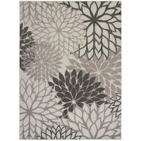 Nourison Aloha Indooroutdoor Floral Silver Grey 96 X 13 Area Rug 10 X 13