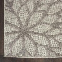 Nourison Aloha Indooroutdoor Floral Silver Grey 96 X 13 Area Rug 10 X 13