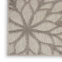 Nourison Aloha Indooroutdoor Floral Silver Grey 96 X 13 Area Rug 10 X 13