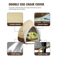 Hanging Egg Chair Cover For Double Egg Swing Chair 91X80 Inches Patio Stand Cover Wicker Egg Swing Chair Covers For Cocoon Chair