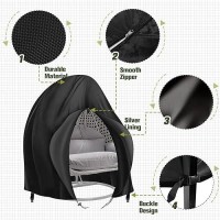 Uthem Egg Chair Cover 420D Hanging Chair Cover For Double Egg Swing Chair 91X80 Inches Patio Stand Cover Wicker Egg Swing Chair