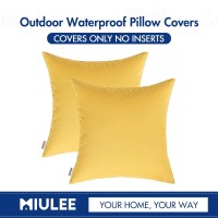 Miulee Pack Of 2 Decorative Outdoor Waterproof Pillow Covers Square Garden Cushion Sham Throw Pillowcase Shell For Fall Patio Te