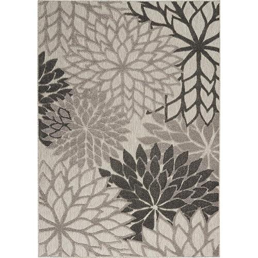 Nourison Aloha Indooroutdoor Floral Silver Grey 23 X 8 Area Rug 8 Runner