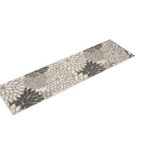 Nourison Aloha Indooroutdoor Floral Silver Grey 23 X 8 Area Rug 8 Runner