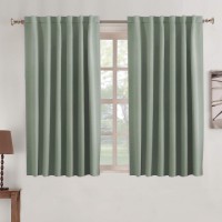 Turquoize Blackout Curtains Thermal Insulated Window Treatment Panels Rod Pocket Window Panels For Small Windows Thermal Insulat