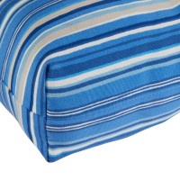 Greendale Home Fashions Outdoor 44 X 22-Inch High Back Chair Cushion, Set Of 1, Steel Blue Stripe