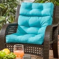 Greendale Home Fashions Outdoor 44 X 22-Inch High Back Chair Cushion, Set Of 1, Arctic