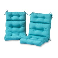 Greendale Home Fashions Outdoor 44 X 22-Inch High Back Chair Cushion, Set Of 2, Arctic 2 Count