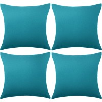 4 Pack Decorative Outdoor Waterproof Throw Pillow Covers Square Patio Balcony Garden Waterproof Cushion Case Pu Coating Pillow